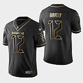 Nike Buccaneers 12 Tom Brady Golden Edition Vapor Limitd Black Jersey,baseball caps,new era cap wholesale,wholesale hats